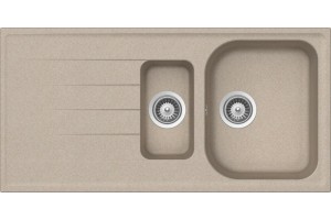 Schock LITD150A58N LITHOS D150 Lavello 1 vasca e 1/2 sopratop/sottotop 100 x 50 con gocciolatoio reversibile - Avena 