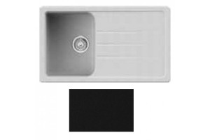 Lavello da Incasso 1 Vasca con gocciolatoio Reversibile 86 x 50 cm Sopratop Granitgem Nero CM COLORADO 400100G01