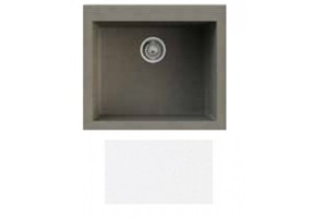 Lavello da Incasso 1 Vasca Monovasca 57 x 50 cm Sopratop con fascia miscelatore Granitgem Bianco Howlite CM NEVADA MIX 400400G05