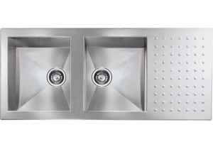 Cm Lavelli 010907.X2.01.2033 Punto Quadro Lavello cm. 116 x 50 - 2 vasche + gocciolatoio - inox satinato