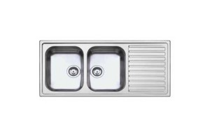 Apell AV1162IRBC Lavello da Incasso 2 Vasche con Gocciolatoio a Destra 116 x 50 cm Acciaio Inox 
