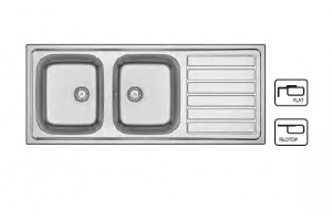 Apell ID1162ILBC Linea Idea Lavello 2 vasche destra con gocciolatoio - spazzolato